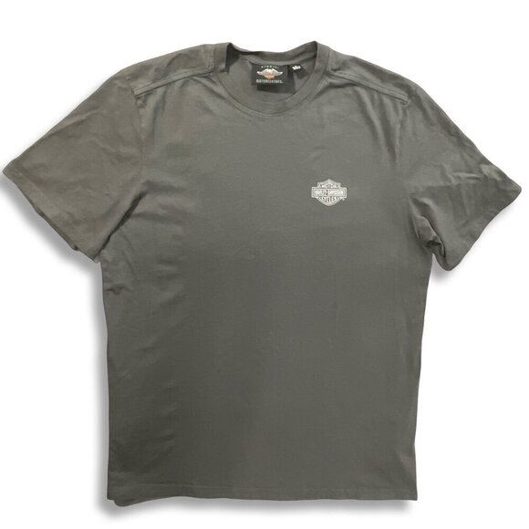 Harley-Davidson Y2K T-Shirt Mens L Big Eagle Retro Gray Black 100% Cotton Mexico - Picture 2 of 9